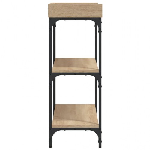 Konsolbord med hylder - sonoma-eg, 100 x 30 x 80 cm