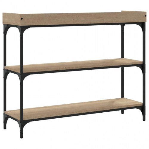 Konsolbord med hylder - sonoma-eg, 100 x 30 x 80 cm
