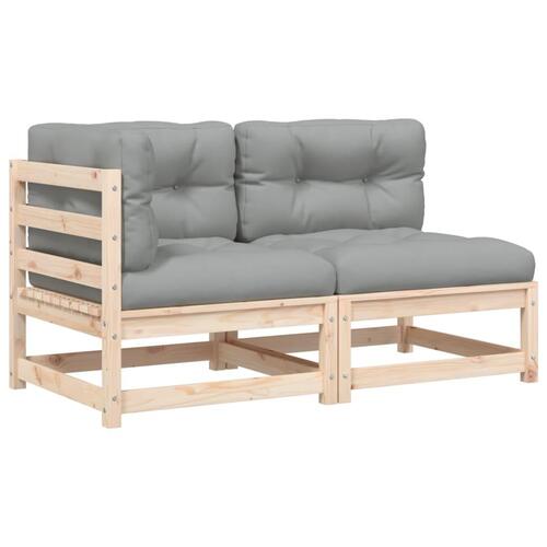 2-personers havesofa m. hynder massivt fyrretræ