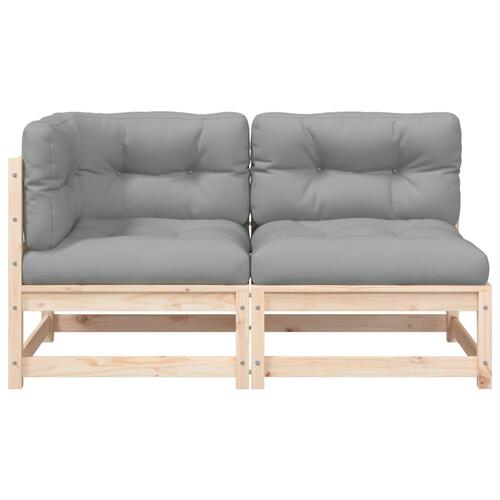 2-personers havesofa m. hynder massivt fyrretræ