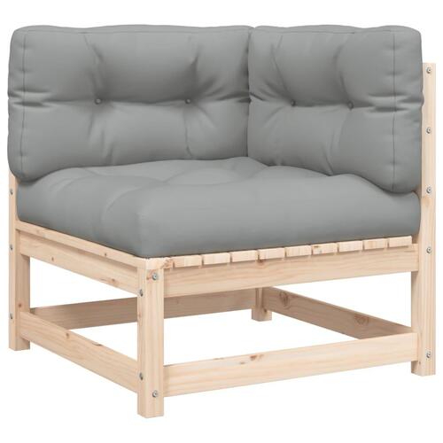 2-personers havesofa m. hynder massivt fyrretræ