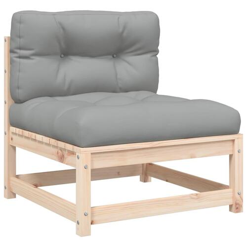Sofa med hynder og fodskammel uden armlæn