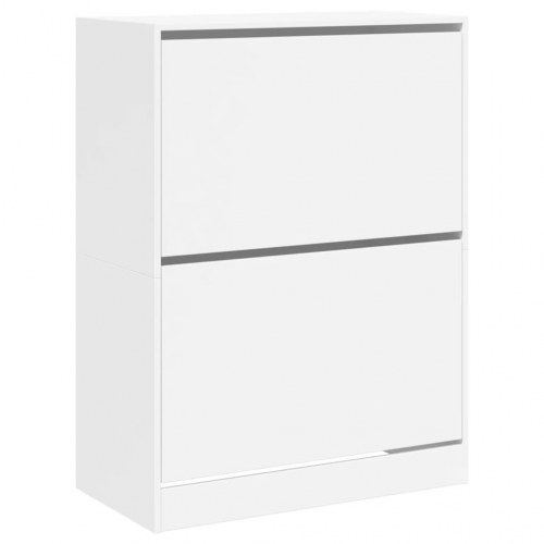 Skoskab med 2 vippeskuffer - 80 × 42 × 108 cm, hvid