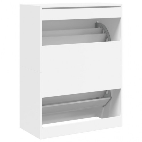 Skoskab med 2 vippeskuffer - 80 × 42 × 108 cm, hvid