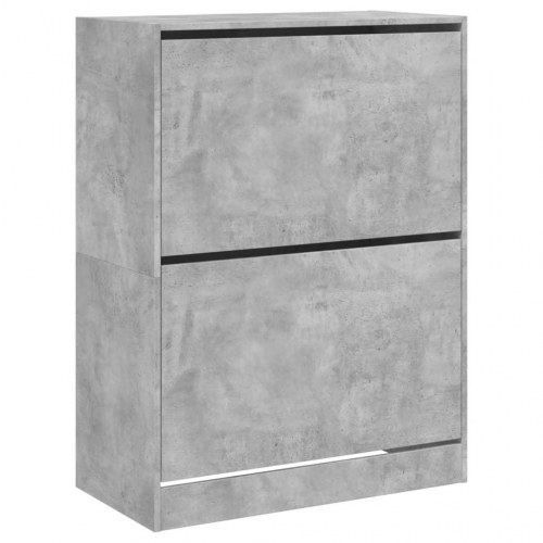 Skoskab med 2 vippeskuffer 80 x 42 x 108 cm - betongrå