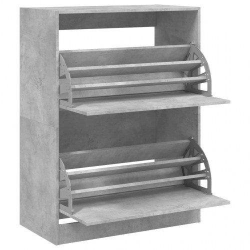 Skoskab med 2 vippeskuffer 80 x 42 x 108 cm - betongrå