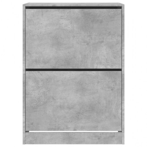 Skoskab med 2 vippeskuffer 80 x 42 x 108 cm - betongrå