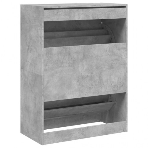Skoskab med 2 vippeskuffer 80 x 42 x 108 cm - betongrå