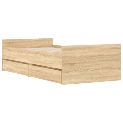 Sengeramme med 2 skuffer 90 x 200 cm - sonoma-eg