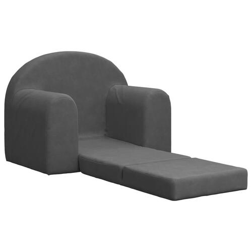 Sovesofa til børn blødt plys antracitgrå