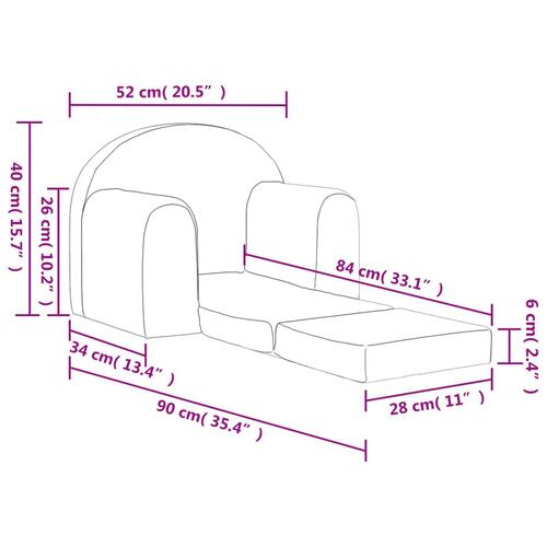 Sovesofa til børn blødt plys antracitgrå