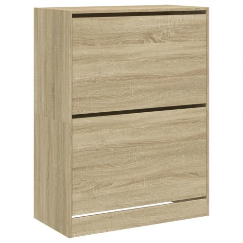 Skoskab med 2 vippeskuffer 80×42×108 cm - sonoma-eg