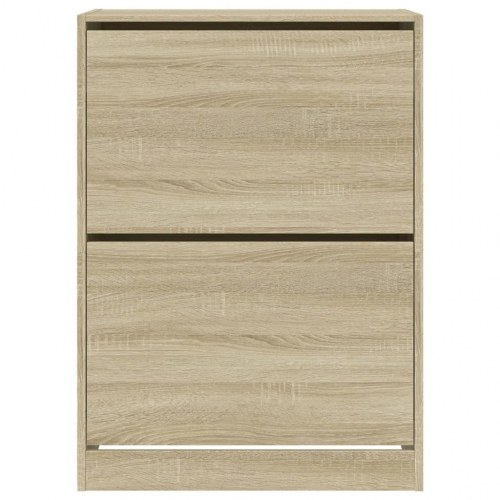 Skoskab med 2 vippeskuffer 80×42×108 cm - sonoma-eg
