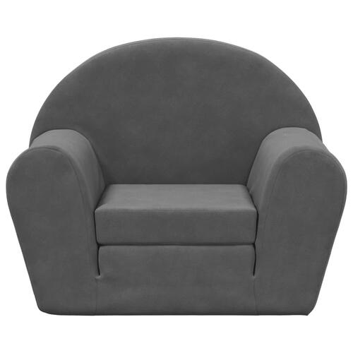 Sovesofa til børn blødt plys antracitgrå
