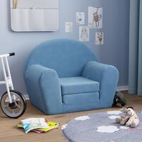 Sovesofa til børn blødt plys blå