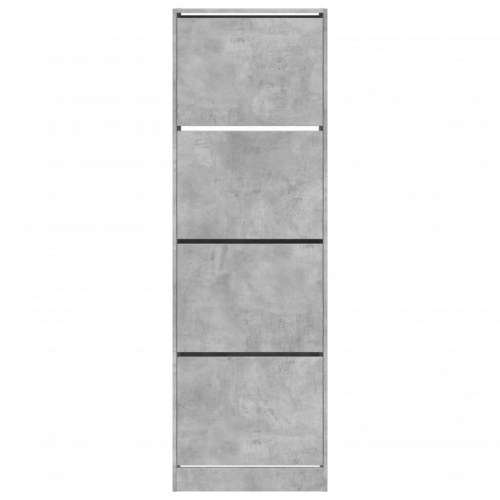 Skoskab med 4 vippeskuffer 60×34×187,5 cm - betongrå
