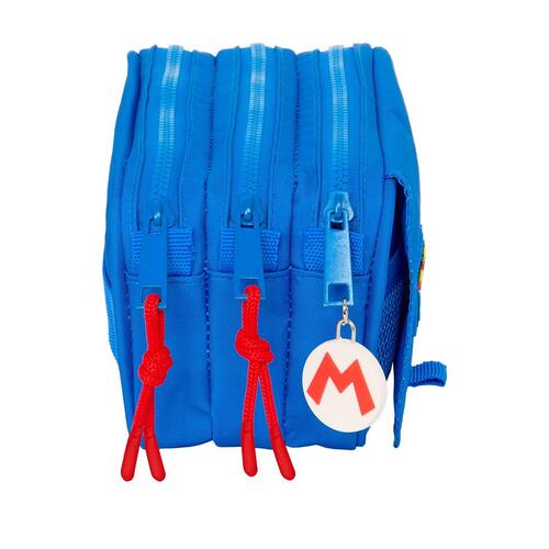 Dobbelt carry-all Super Mario Play Blå Rød 21,5 x 10 x 8 cm