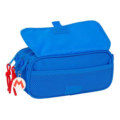 Dobbelt carry-all Super Mario Play Blå Rød 21,5 x 10 x 8 cm