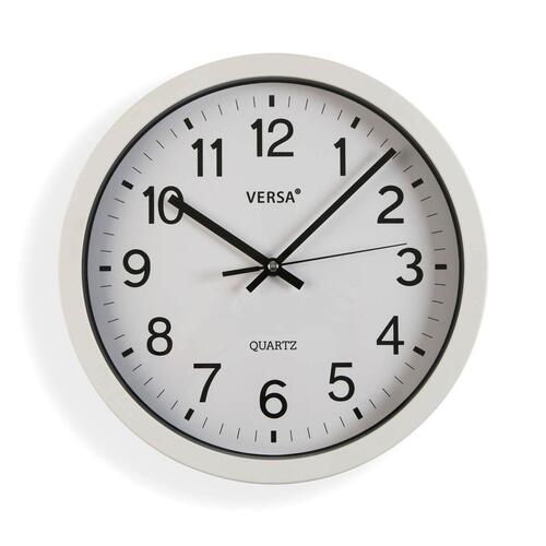 Vægur Versa Hvid Plastik Kvarts 4,3 x 30 x 30 cm