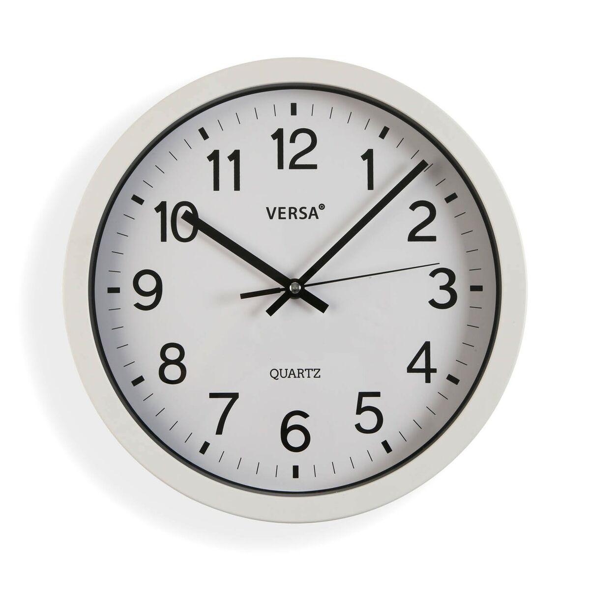 Vægur Versa Hvid Plastik Kvarts 4,3 x 30 x 30 cm