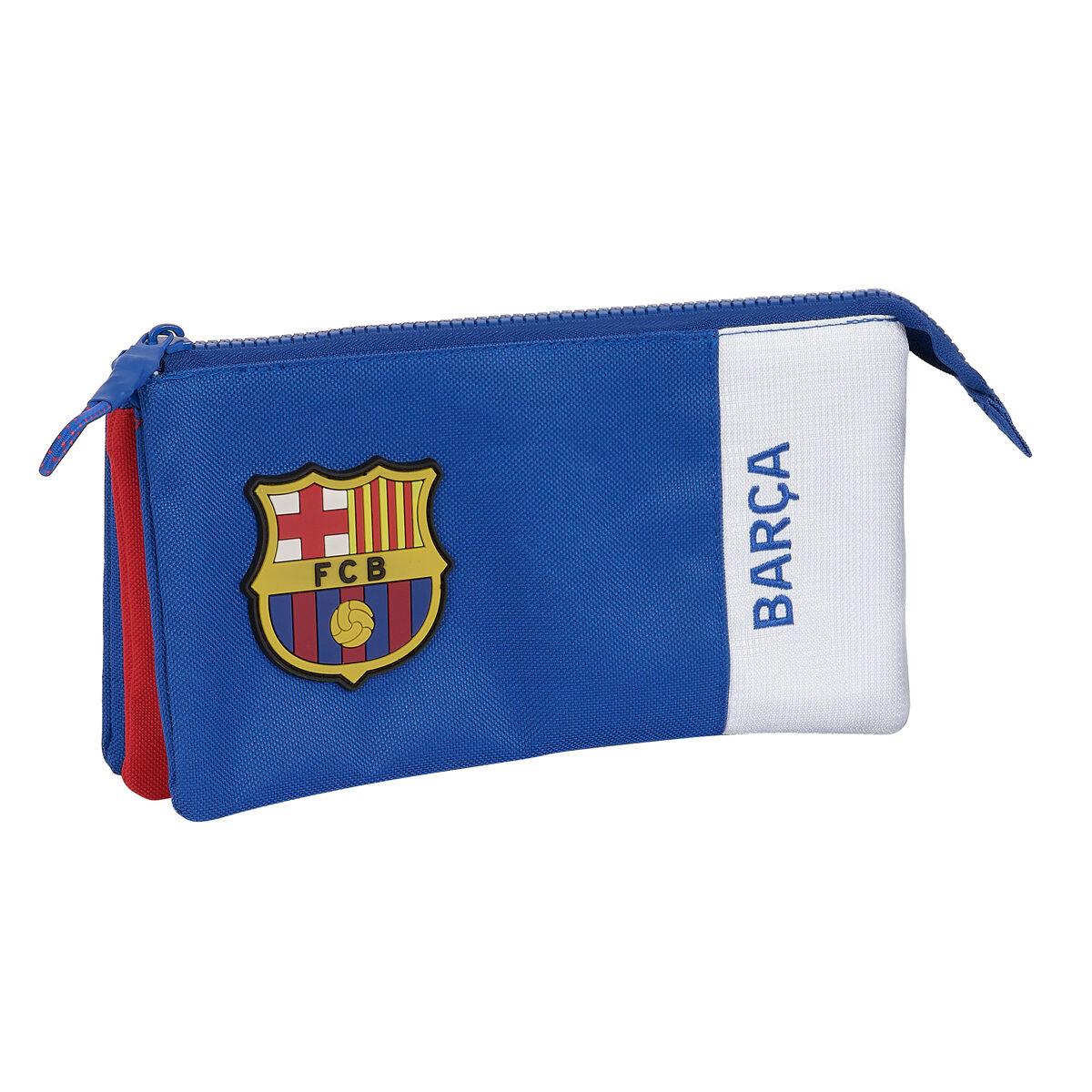 Penalhus F.C. Barcelona - Dobbelt carry-all, blå/rødbrun, 22 × 12 × 3 cm
