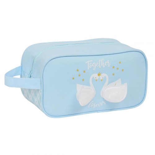 Skotaske Glow Lab Cisnes - lyseblå rejseskotaske 29 × 15 × 14 cm