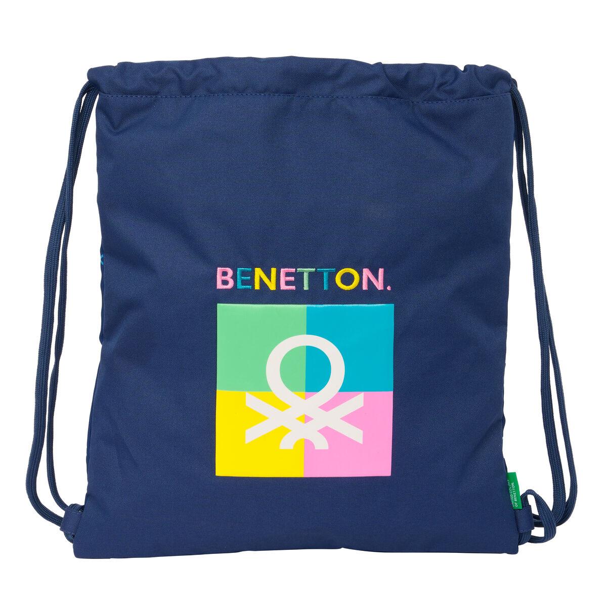 Rygsæk Med Snore Benetton Cool Marineblå 35 X 40 X 1 Cm
