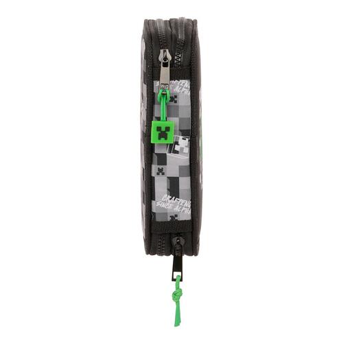 Dobbelt penalhus Minecraft Sort Grøn Grå 12.5 x 19.5 x 4 cm (28 Dele)