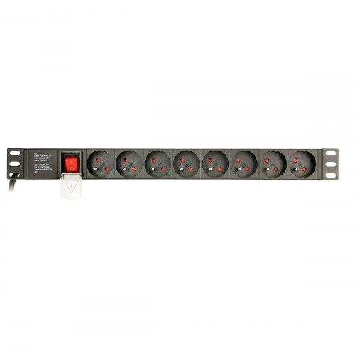 GEMBIRD Schuko 19" 8-vejs stikdåse med tænd/sluk (3 m)