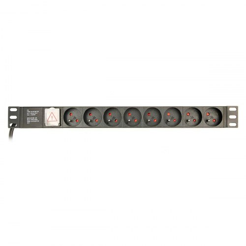 GEMBIRD Schuko 19" 8-vejs stikdåse med tænd/sluk (3 m)