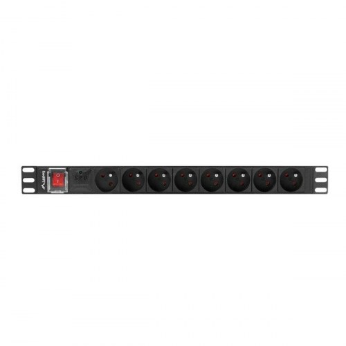 Lanberg Schuko 19" 6-vejs stikdåse PDU-06E-0200-BK - 2 m, rackmontering