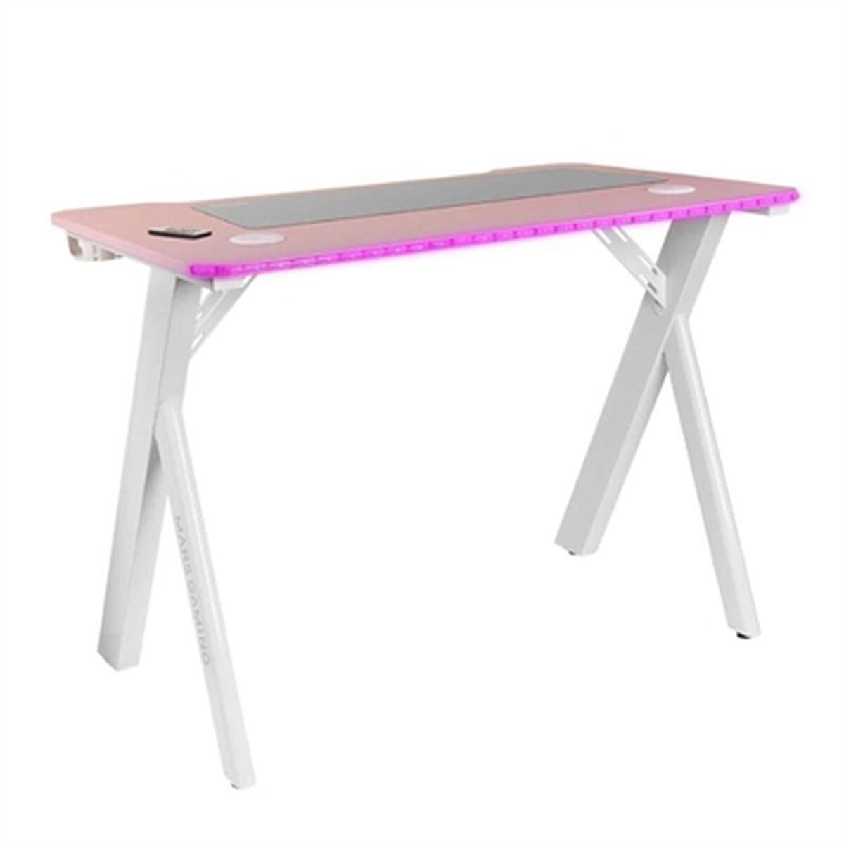 Skrivebord Mars Gaming Mgd100rgbp Hvid Pink Stål 100 X 60 Cm