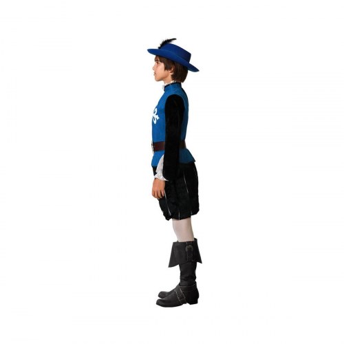 Musketer kostume til børn, blå - 7-9 år