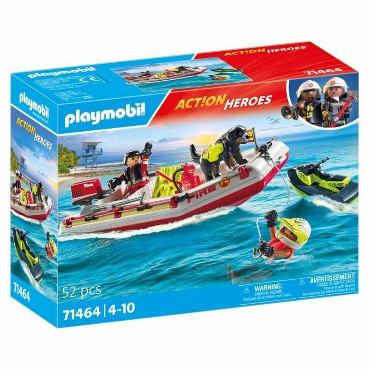 Playset Playmobil Action Heroes Fireboat And Water Scooter 71464 52 Dele