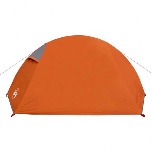 2-personers kuppeltelt - vandafvisende campingtelt i grå og orange
