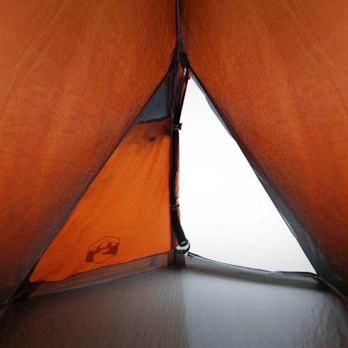 2-personers kuppeltelt - vandafvisende campingtelt i grå og orange