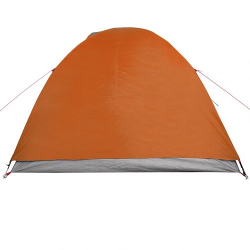 4-personers campingtelt - vandafvisende kuppeltelt i grå og orange