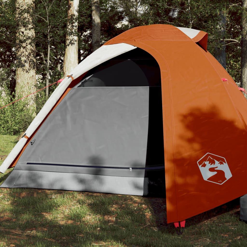 2-personers telt 264x210x125 cm 185T taft grå og orange