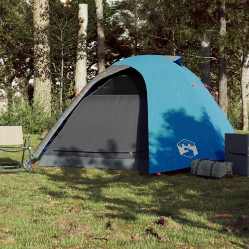 4-personers campingtelt - vandafvisende kuppeltelt, blå
