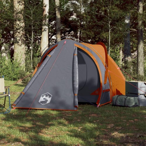 2-personers kuppeltelt - vandafvisende campingtelt, grå/orange