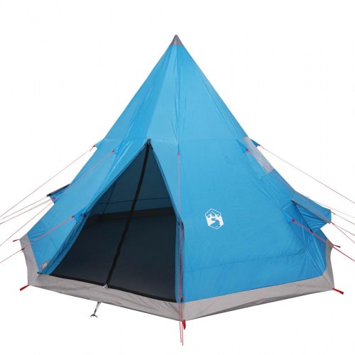 4-personers tipi-campingtelt - vandafvisende, blå