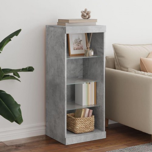Skænk med LED-lys 41×37×100 cm - betongrå