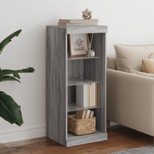 Skænk med LED-lys 41 × 37 × 100 cm - grå sonoma-eg