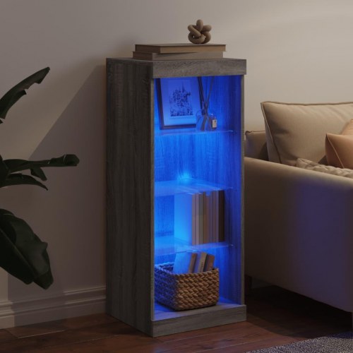 Skænk med LED-lys 41 × 37 × 100 cm - grå sonoma-eg