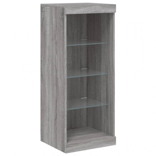 Skænk med LED-lys 41 × 37 × 100 cm - grå sonoma-eg