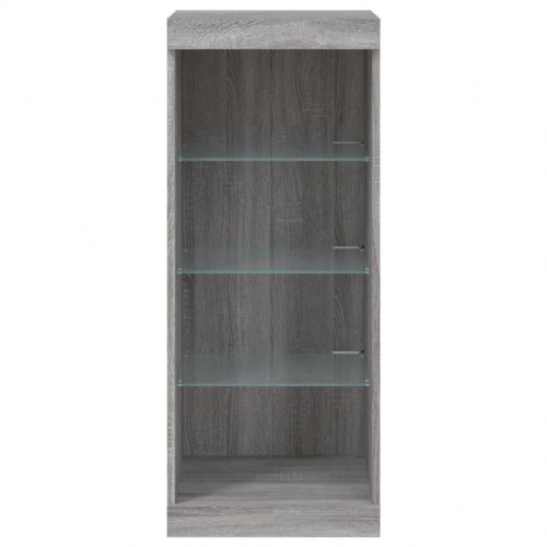 Skænk med LED-lys 41 × 37 × 100 cm - grå sonoma-eg