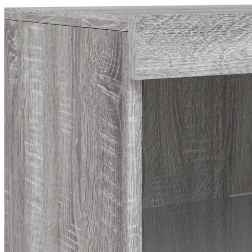 Skænk med LED-lys 41 × 37 × 100 cm - grå sonoma-eg