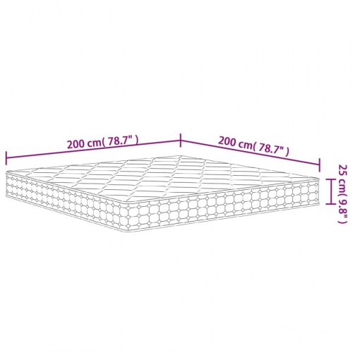 Springmadras m. pocket-fjedre medium fasthed 200x200 cm