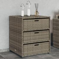 Opbevaringsskab til haven 55x59x69 cm polyrattan grå