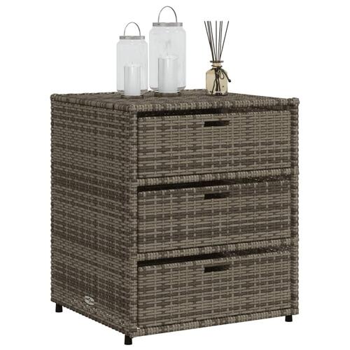 Opbevaringsskab til haven 55x59x69 cm polyrattan grå